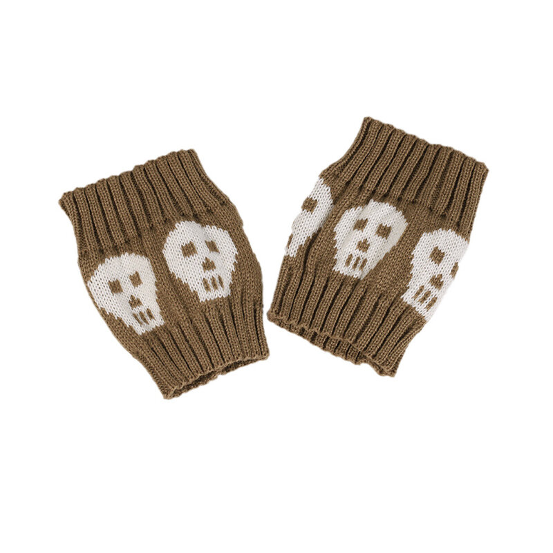Scaldamuscoli invernali da donna Skull Stretch lavorato a maglia Slouch caldo termico da donna fondo spesso calzini di lana ghetta femminile Gothic