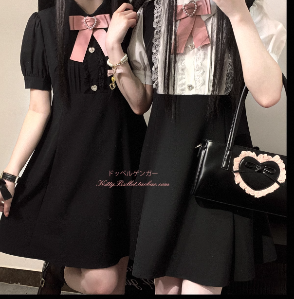 레이스 마인 귀여운 우아한 퍼프 반팔 원피스, 일본 스타일, 여성 캐주얼 드레스, 귀여운 용수철, 2024 여름 신상