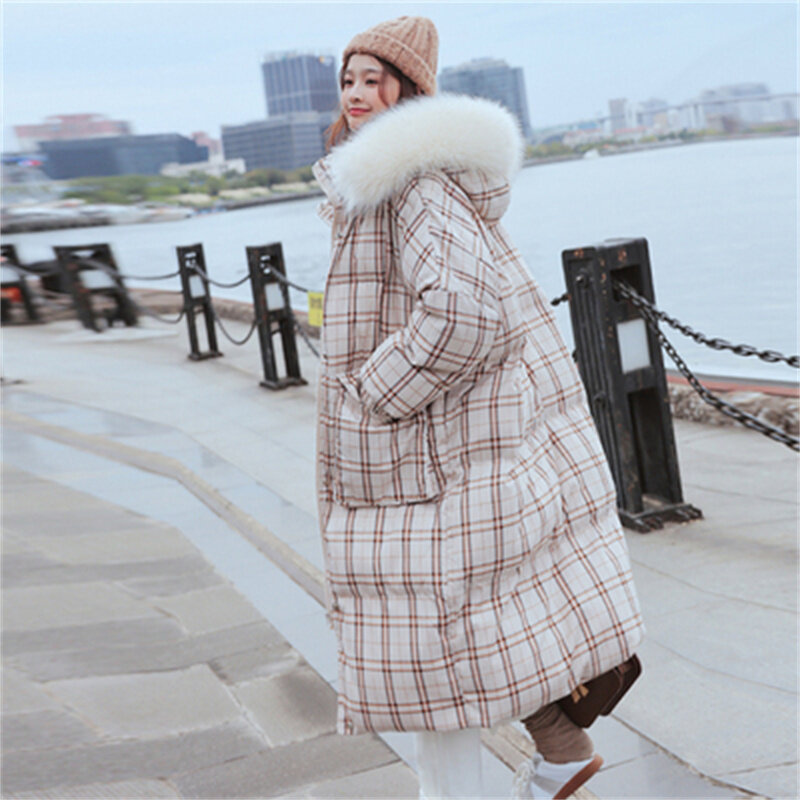 Shen Yidu 2022 Winter New Female Clothing Winter Fashion All-match Boutique Korean Version of the Warm Plaid Cotton Coat 7990 X5