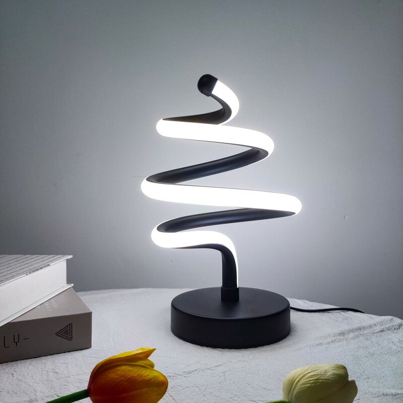 Lámpara de escritorio creativa de modelado de árbol de Navidad, luz USB de tres tonos, decoración, 1PC