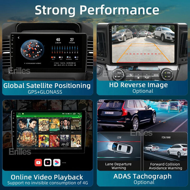QLED-Autoradio DSP Android 13, Navigation GPS, Stéréo, Carplay, Lecteur Vidéo, Sans DVD, Limitation, pour Voiture Toyota Prius XW30 (2009-2015)