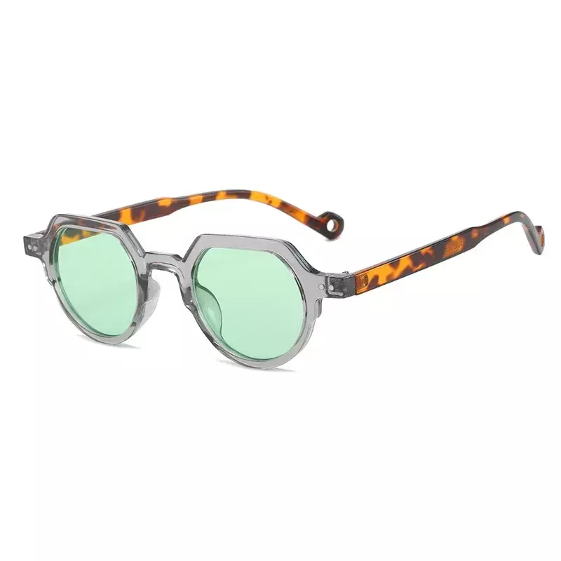 Retro Vierkante Vrouwen Zonnebril Mode Dubbele Kleur Gradiënt Tinten Uv400 Mannen Klinknagels Decoratie Zonnebril