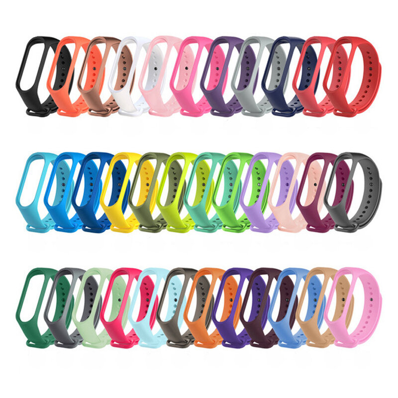 Bracelet de rechange en silicone coloré, bracelet de sport, adapté pour Xiaomi Mi Band ata 3 ata 4 ata 5 ata 6 ata 7 ata 8, M3 figuré M5 M7 M8, nouveau