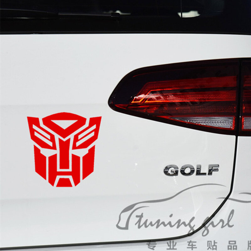 Stiker mobil Transformers Autobot Decepticons dekorasi reflektif untuk tutup tangki bahan bakar Bumper bagasi sepeda motor Laptop ponsel D40
