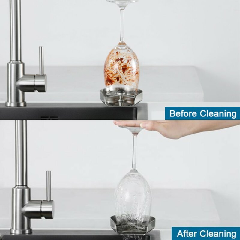 Luanniao rinser de vidro para pia da cozinha de aço inoxidável garrafa arruela para barra pia automática copo vidro arruela acessórios cozinha