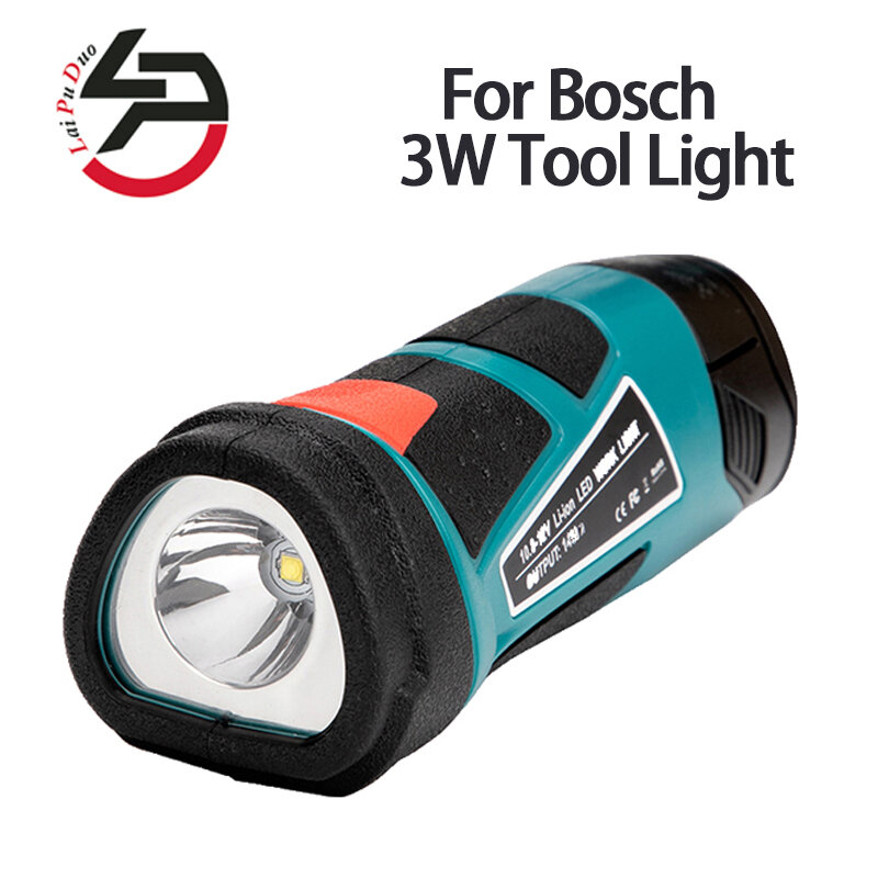 Iluminador de luz para interiores y exteriores, herramienta de 3W para Bosch, batería de iones de litio de 10,8 V, BAT411/BAT413A/BAT412A