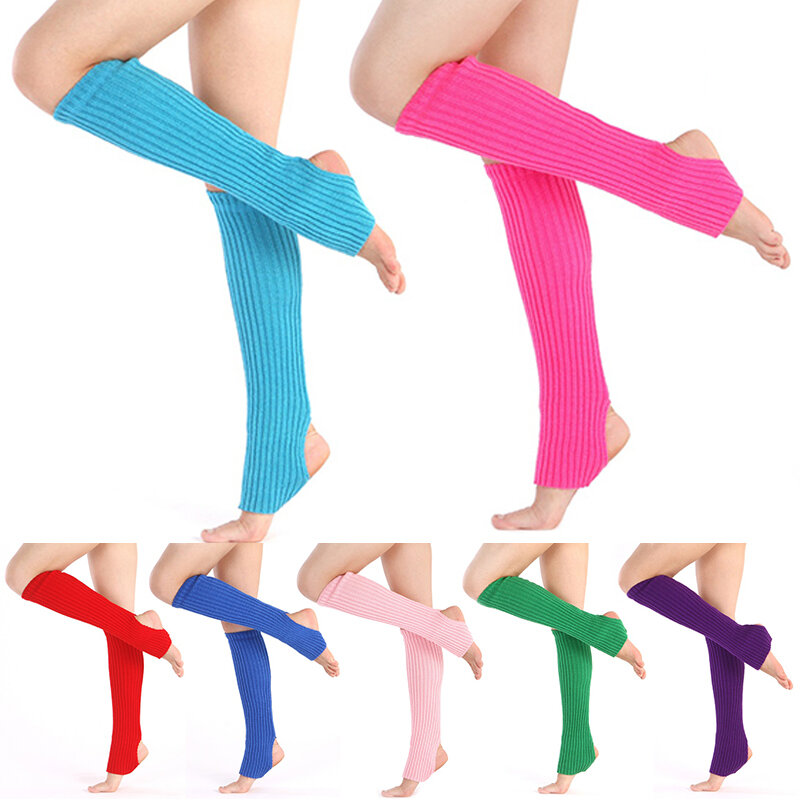 Lolita-calcetines largos de punto para mujer, calentadores de piernas para Yoga, cubierta de pie cálida para invierno, baile, Ballet, ejercicio, Fitness, ganchillo, puños para botas