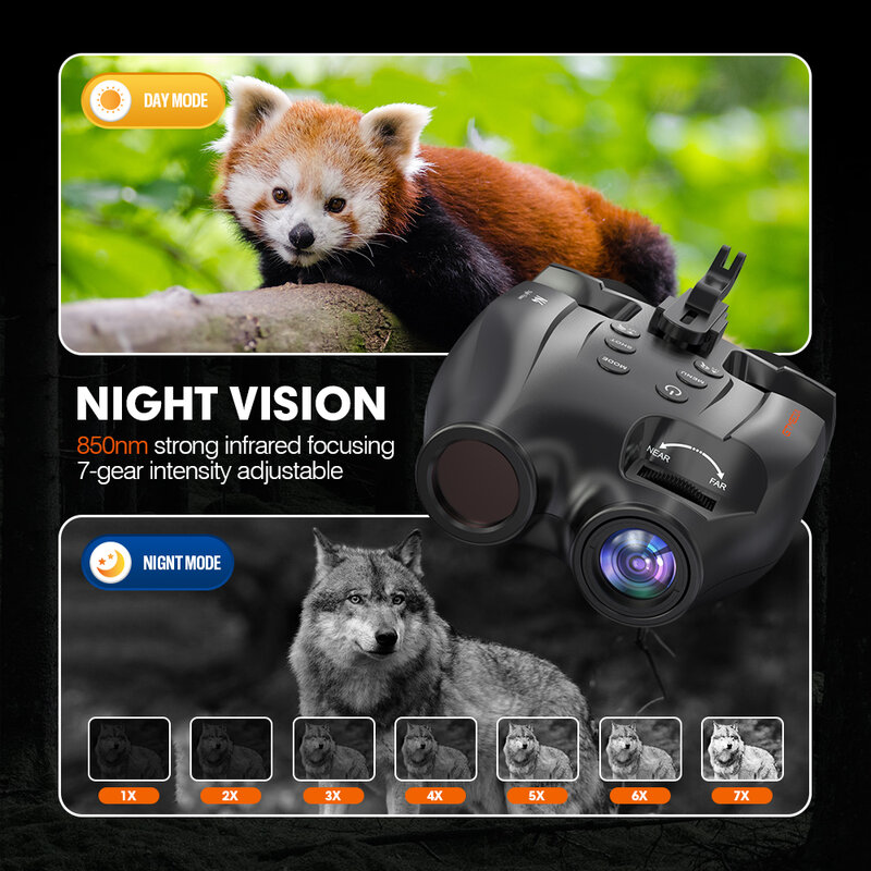 GTMEDIA N4 Infrared Night Vision Binoculars Scope 850nm Infrared LED with 5x Digital Zoom for Outdoor Animal Huntings Patrol