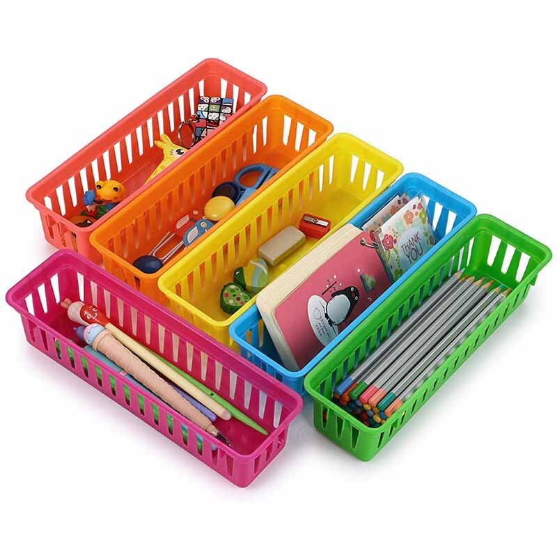 Organizer per matite per aule cestino per matite o cestino per pastelli, colori di varietà, colori casuali (confezione da 10)