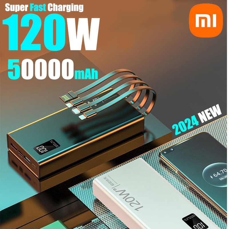 Xiaomi 120w 50000mah Hochleistungs-Power bank 4 in 1 Schnelllade-Power bank tragbares Ladegerät für iPhone Samsung Huawei