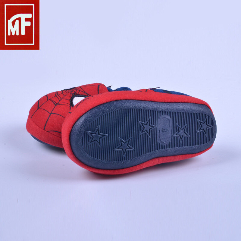 Zapatillas de algodón de Spider Man para interiores, antideslizantes, transpirables y de felpa, se pueden usar para niños y niñas, zapatos para Padres