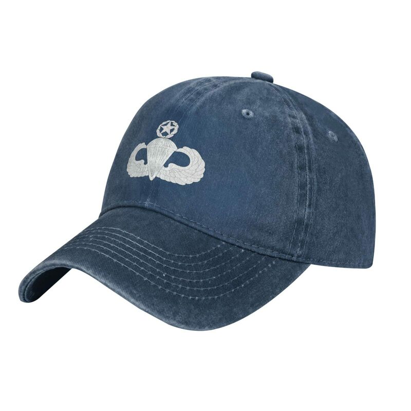 Boné de beisebol de algodão ajustável para homens e mulheres, bonés de camionista Dad Hat, distintivo mestre paraquedista, Estados Unidos, azul marinho