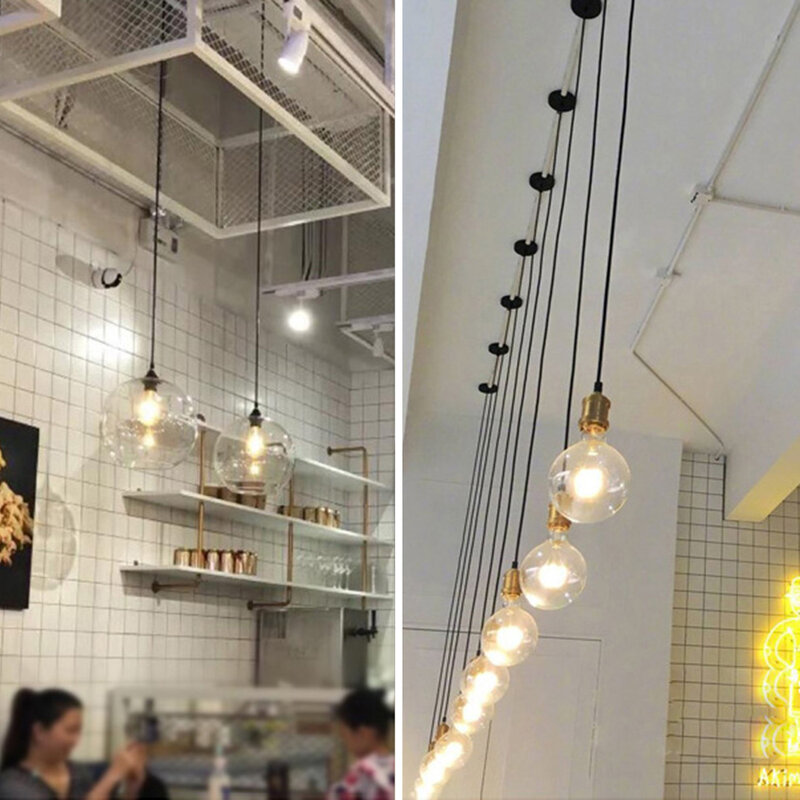 Ретро Винтажные подвесные светильники в скандинавском стиле минимализм простые промышленные подвесные светильники Эдисон E27 держатель лампы гнездо потолочная лампа