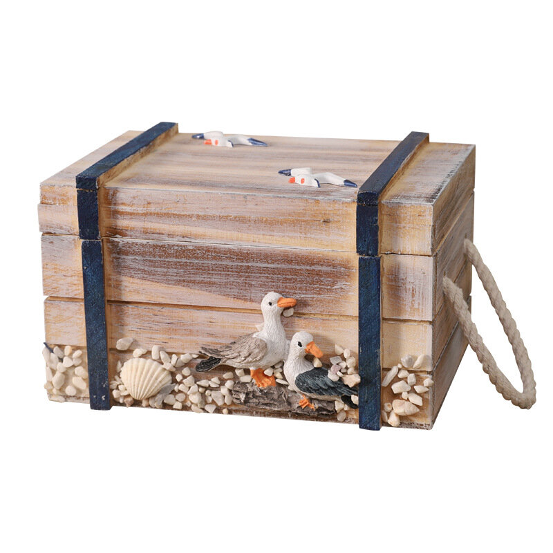 Креативный Средиземноморский ящик для хранения ювелирных изделий, коробка для украшения стола, деревянная коробка с замком, полностью ручная роспись