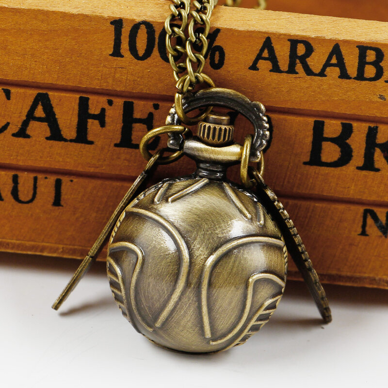 Bronze Ball Anhänger Taschenuhr Quarz Halskette Uhr schöne süße Anhänger Taschenuhr Geschenke Kinder Großhandel