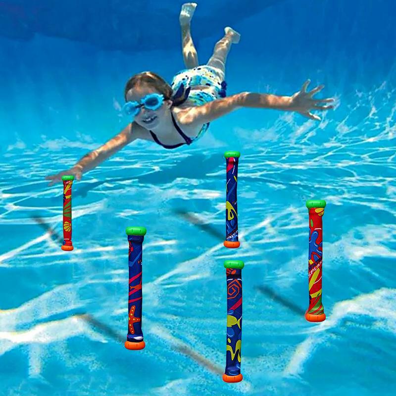 Brinquedo de piscina subaquática para crianças, brinquedo de mergulho, presente das crianças, idades 4-8, 5pcs