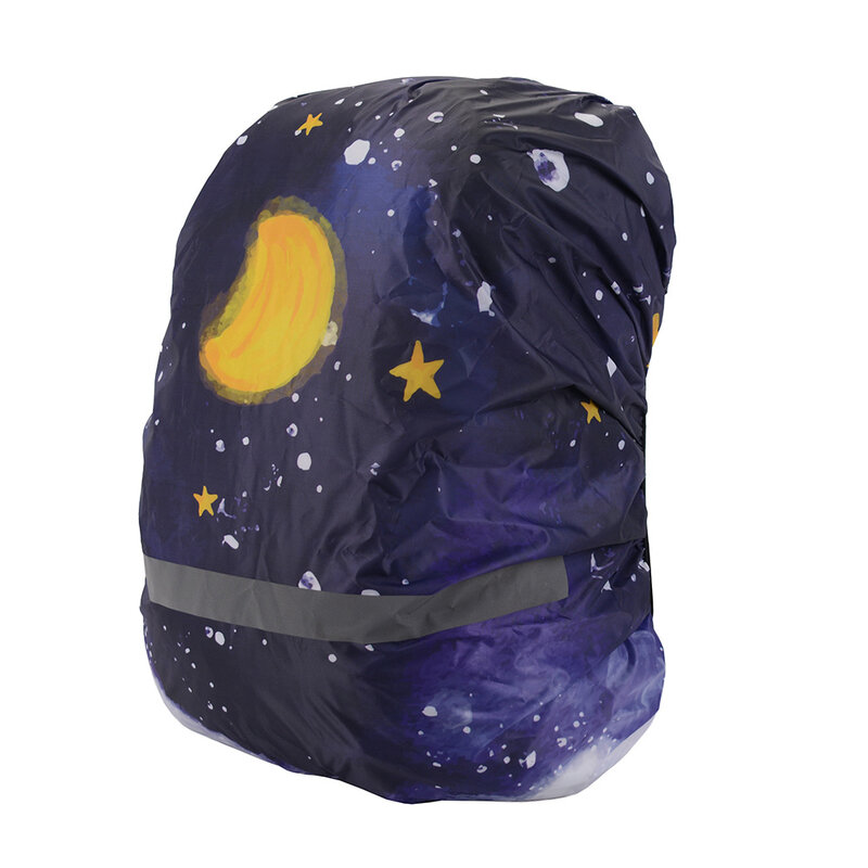 P22-funda impermeable para mochila escolar, estampado colorido con tira reflectante, cubierta para mochila de viaje nocturno, a prueba de polvo y arañazos