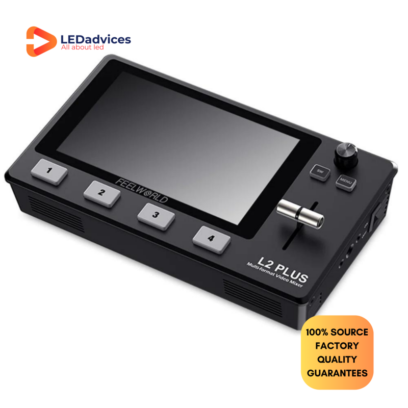 FEELWORLD-Mezclador de vídeo multicámara L2 PLUS, conmutador de 5,5 pulgadas, Control táctil PTZ, llave de croma, transmisión en vivo, 4 entradas HDMI