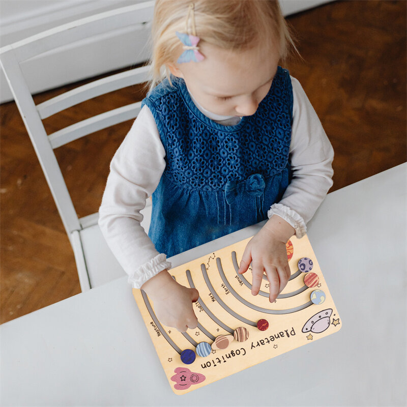 ألعاب ألغاز منتيسوري خشبية لحديثي الولادة لوحة ألغاز حيوانات سماوي كرتونية للأطفال الصغار ألعاب ألغاز خشبية للتعليم المبكر للأطفال