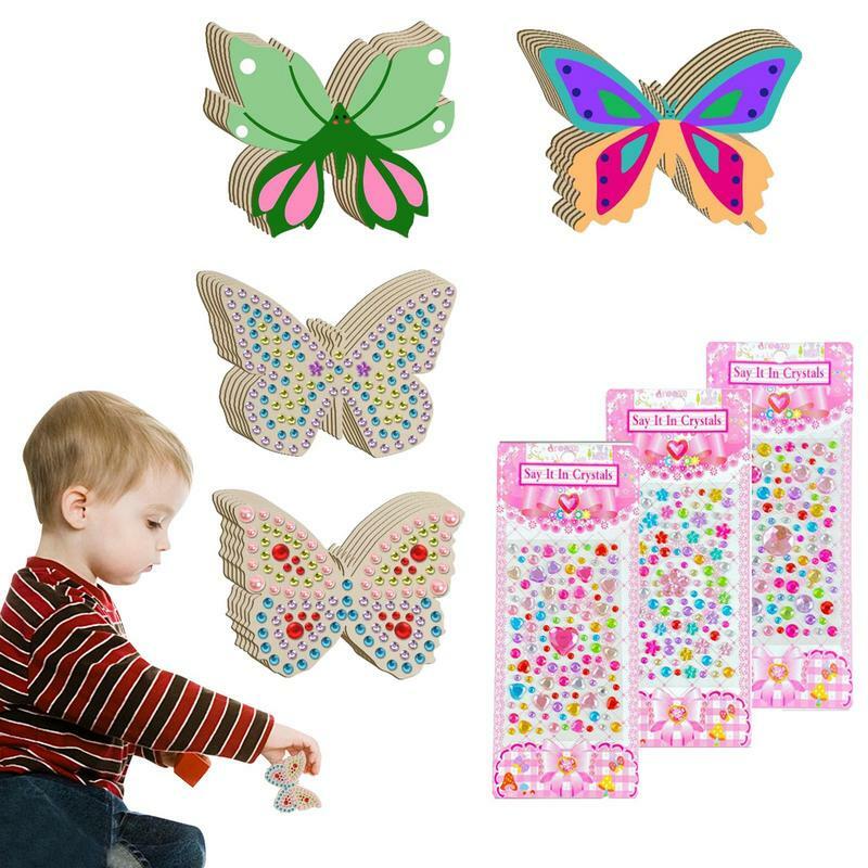 Kit de modèle de petit papillon en bois vierge, découpes en bois non finies, artisanat de peinture pour enfants, bricolage