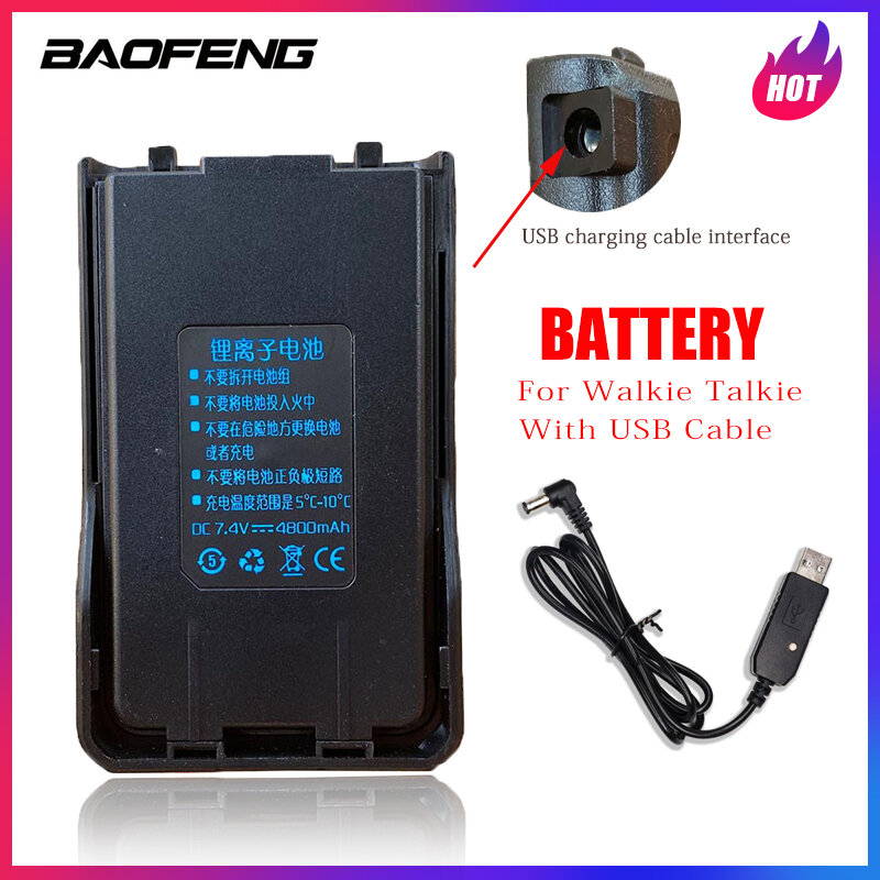 Baofeng walkie talkie แบตเตอรี่ดั้งเดิมใช้ได้กับ UV-S9/UV-5R โปร/BF-UVB3พลัส/UV-S9พลัส/UV-5R สูงสุด/UV-10R สองทางวิทยุ