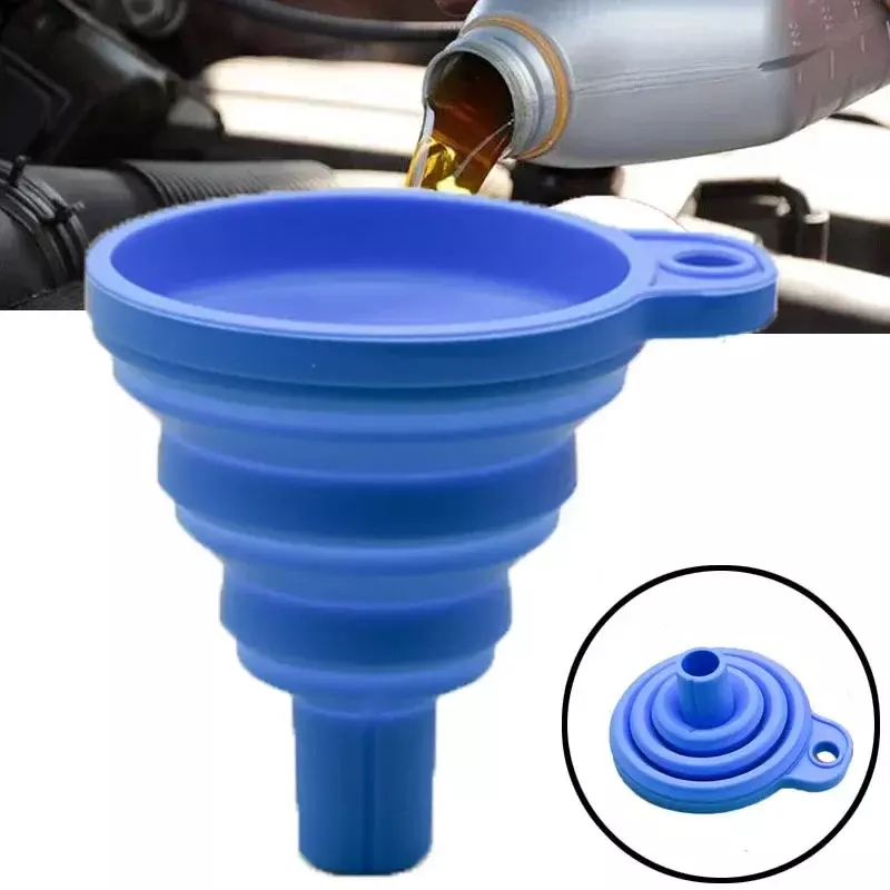 Universal Silicone Car Engine Funnel Liquid Funnel Washer Fluid Change Foldable Portable Auto Engine Oil Petrol Change Funnel