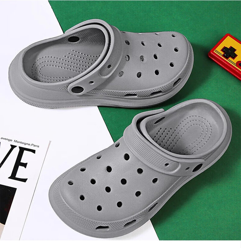 Summer New Men's Printed Sandals Hole Shoes Anti-slip Beach Slippers Men Shoes Outdoor Slippers Clogs Men’s Slippers