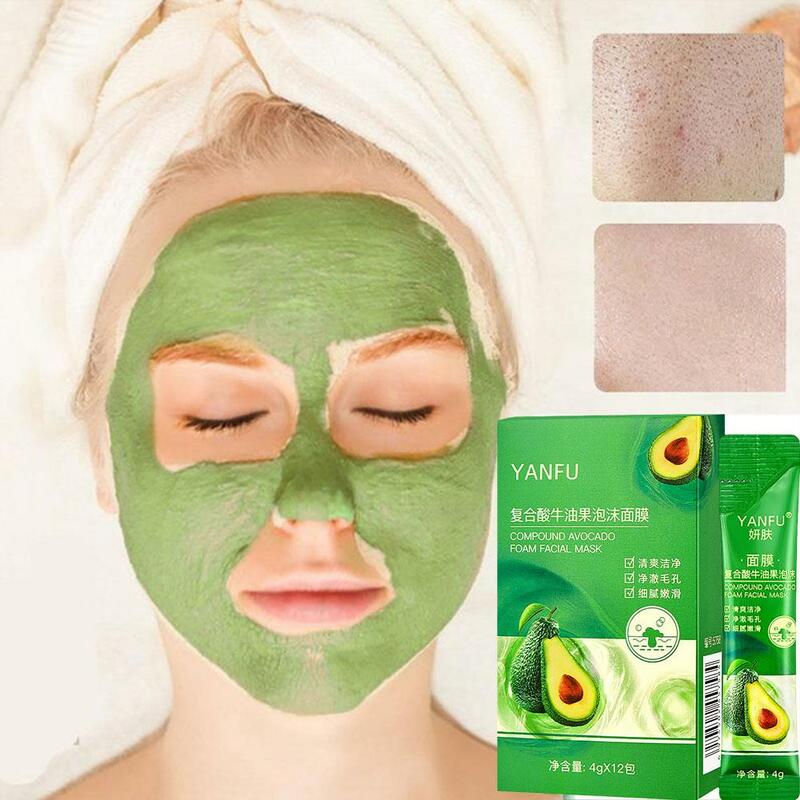 Avocado Deep Cleansing Bubble Mud For Face maschera esfoliante per il viso rimozione di pori e punti neri pulizia cura della pelle naturale per W7E9