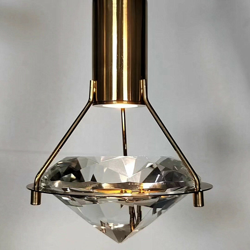 Candelabro de cristal de diamante K9 moderno, candelabro pequeño romántico de lujo, decoración creativa de cabecera, Fondo de pared, iluminación LED brillante para loft