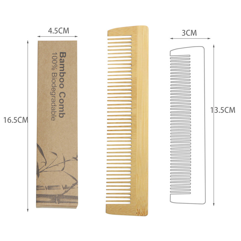 Hair Brush Wooden Comb Hotel Disposable Combs Natural Anti-static Massage Comb Hairdressing Styling Tool
