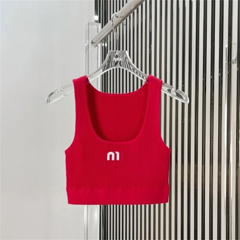 Top corto de color rojo para mujer, camiseta sin mangas con cuello Halter, moda Y2k, Sexy, 501447