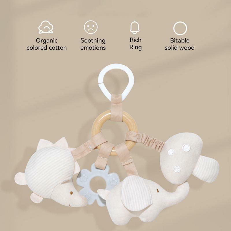 Crib Mobile Rattle Toy Stroller Rattle Pendant Machine Washable Travel Crib Activity Toy Stroller Comfort Toy Organic Cotton Boy