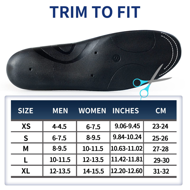 PCSsole Arch Support Shoe Inserts,Orthotic Gel Insoles for Flat Feet,Plantar Fasciitis,Feet Pain,Comfort Insoles for Men & Women