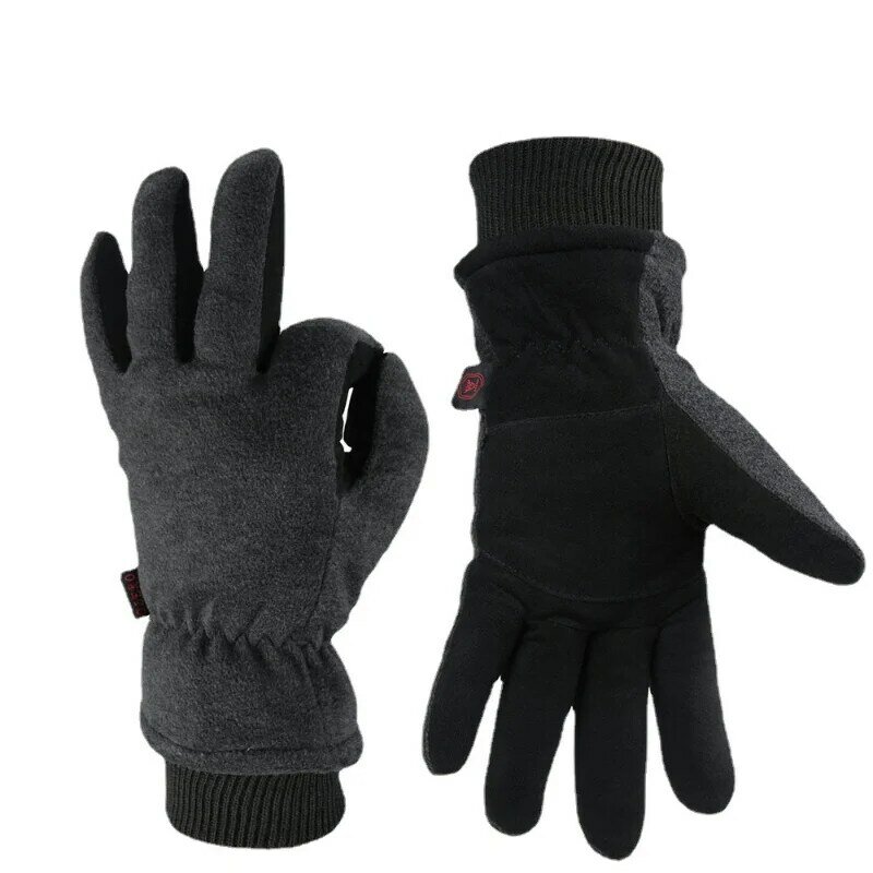Зимние перчатки из оленьей кожи, водонепроницаемые ветрозащитные изолированные рабочие перчатки для вождения, велоспорта, пешего туризма, снега, катания на лыжах 8008