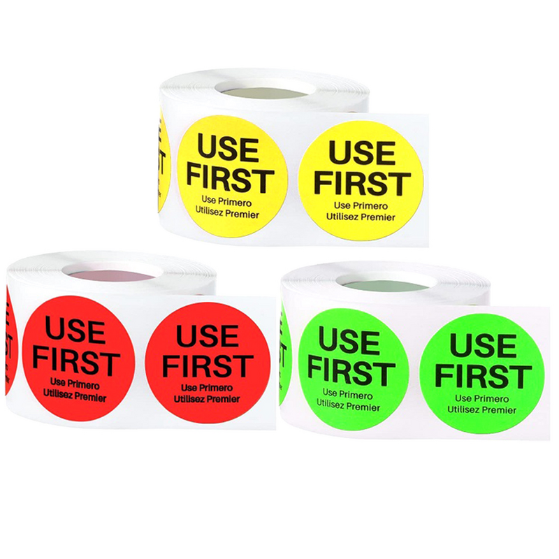 3 Rolls Labels Restaurant Stickers Storage Use First Applique Food Service Home for