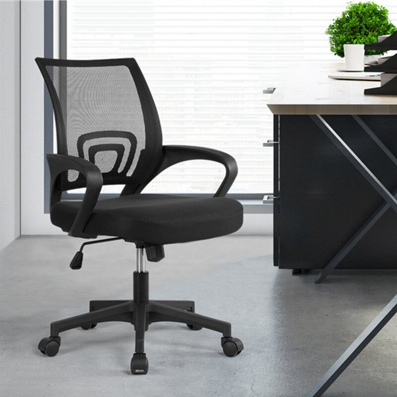 Sorriso Mart-ajustável Mid volta malha giratória cadeira de escritório com braços, disponível em preto, cinza escuro, cinza e outras cores
