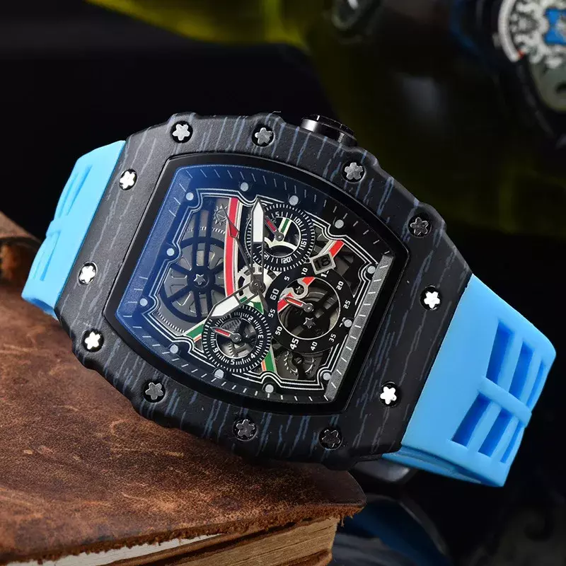 2024 nuovo Top Luxury men's Brand 3 Pointer Sports Run Second RM Diamond orologio da uomo automatico con funzione completa orologio al quarzo
