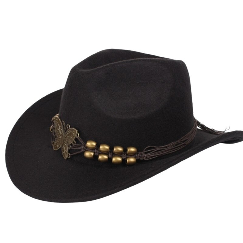 Fasce per cappelli da cowboy Cinture per cappelli con perline per cappelli Fedora in paglia Decorazioni per fasce per cappelli