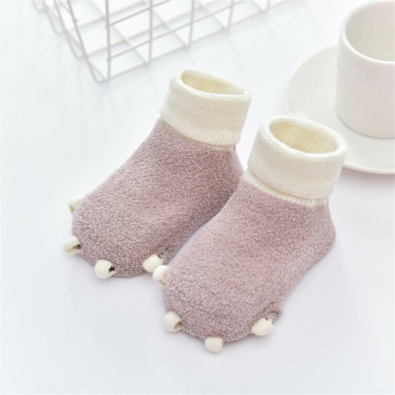 Новые милые осенне-зимние носки для новорожденных повседневные теплые носки для малышей