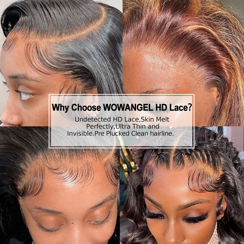 Wowangel 13X6 Full Lace Frontale Pruik Hd Lace Frontale Pruiken Body Wave Human Hair Pruiken 250% Hd Lace Closure Pruiken Smelthuiden Lijmloos