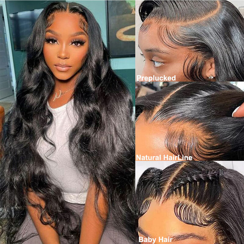 Body Wave Lace Front Wig 13x4 13x6 Body Wave Human Hair Lace frontal Wig for Women 180% Density Long Wavy Preplucked Lace Wigs