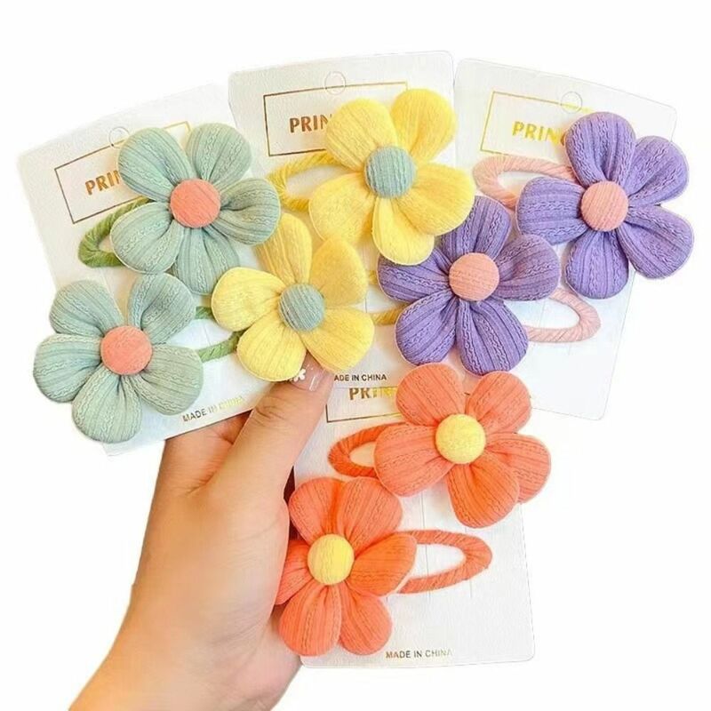 Korean Style Children's Cute Fabric Flower Pair Clip Hair Accessories Girl Hairpin Temperament Clip Baby Headdress