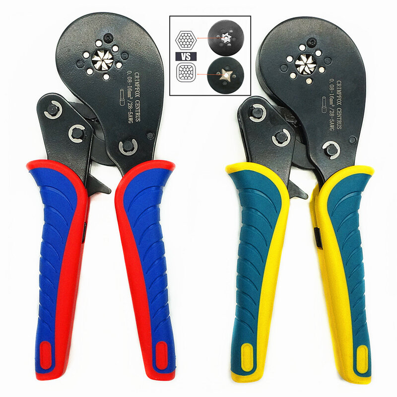 Ratchet Plier for Tubular Terminal 16-6 Brand AWG28-6=0.08-16mm² Electrical Self-Adjustableal Crimping Tools High Precision Jaw