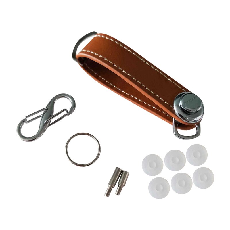 Fashion Car Key Pouch Bag Case Wallet Holder Chain Key Wallet Ring Pocket Key Organizer Smart Leather Keychain Brown