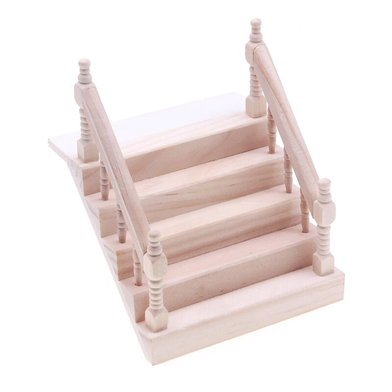 1:12 casa delle bambole corrimano in miniatura scala scena in legno modelli di scale semplici Mini scale mobili Room Decor