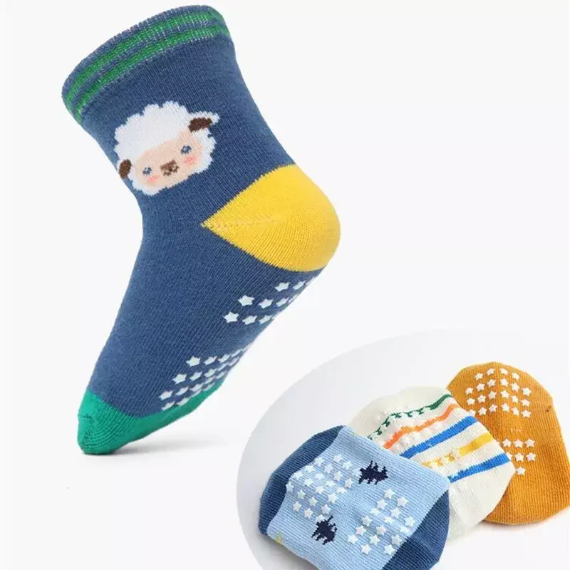 5 пар/лот, Носки с рисунком для малышей детские Нескользящие носки для маленьких мальчиков 1-3 лет