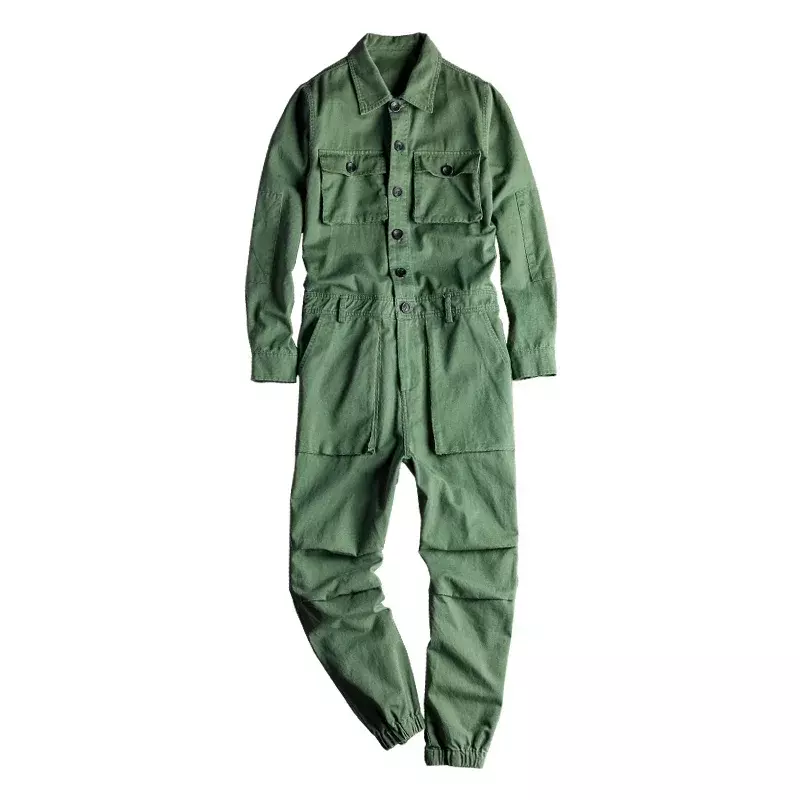 Combinaisons à manches longues pour hommes avec poches, jogging cargo, salopette décontractée, pantalon de costume, noir, vert armée, ingent