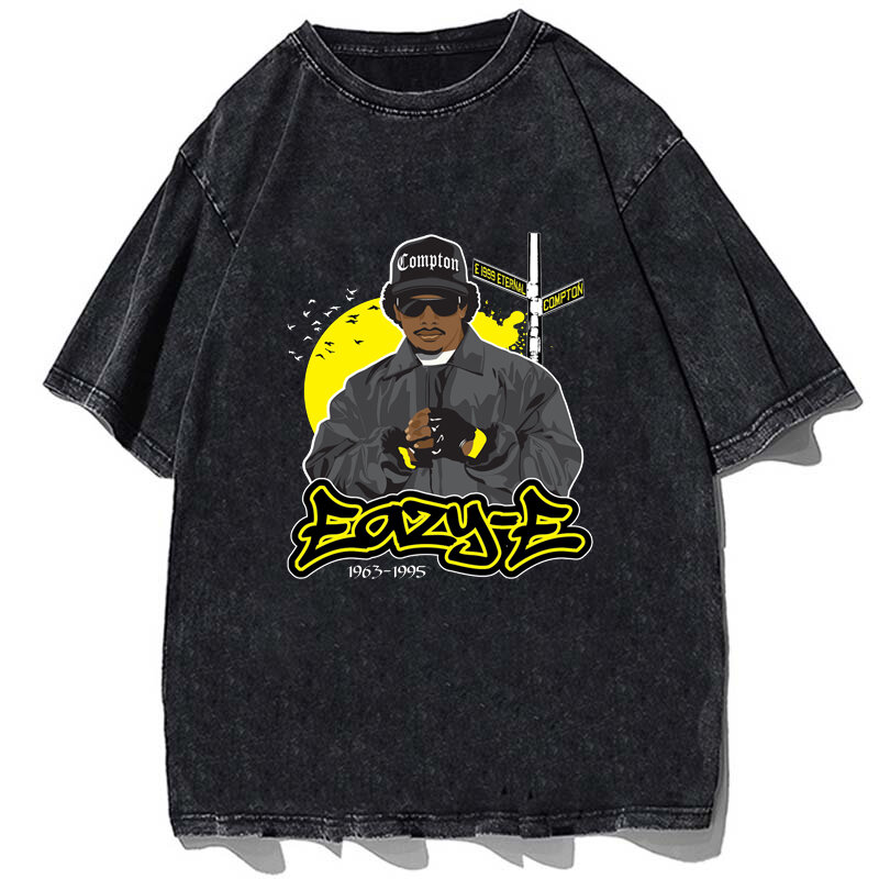 Camiseta con estampado Retro de Eazy E para hombre, camisa de rapero de algodón a la moda, de gran tamaño, ropa de calle informal holgada, Tops de verano