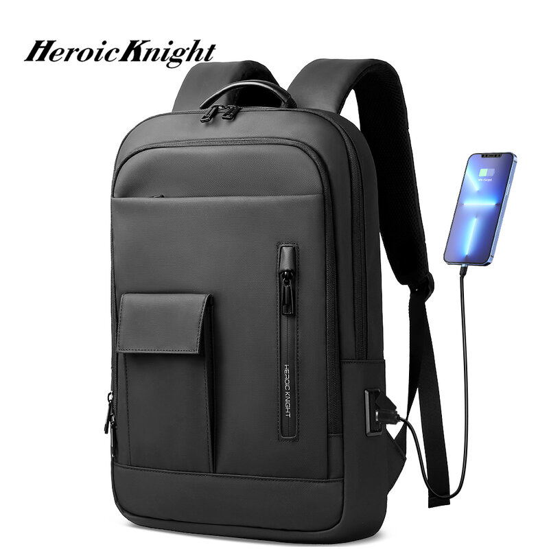 Heroic Knight-Mochila de Trabalho Multifuncional para Homens, Impermeável, Slim Business Bag, Male College Bag, 15.6 "Laptop, Nova Tendência