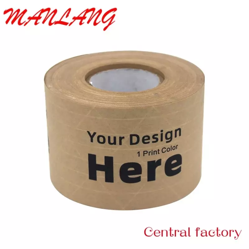 Custom  YIWU 5% discount factory price Custom logo printed kraft paper tape adhesive gummed tape